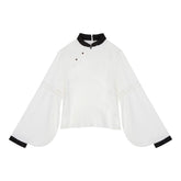 White Blouse Bow Dress Set