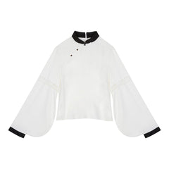 White Blouse Bow Dress Set