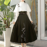 White Bow Shirt Swallow Dress Set