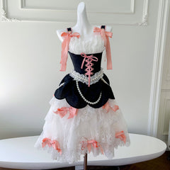 White Lace Flower Tie Dress