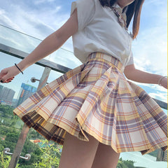 Yellow JK Pleated Skirt