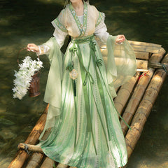 Embroidered Floral Hanfu Set