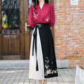 Rose Flower Shirt Skirt Set