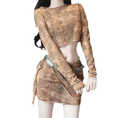 Patchwork Hooded Two-Piece Set