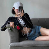 Lace Up Ruffle Jacquard Mesh Top