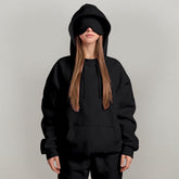 Soft Fleece Warm Drawstring Long Sleeve Hooded Sweatshirt