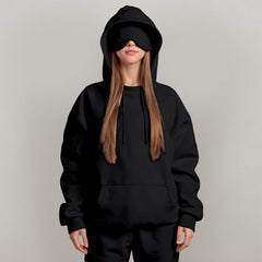 Soft Fleece Warm Drawstring Long Sleeve Hooded Sweatshirt