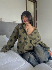 Zip Up Long Sleeve Hooded Sweatshirt