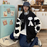 Vintage Toweling Hearts Varsity Jacket