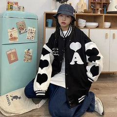 Vintage Toweling Hearts Varsity Jacket