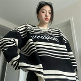 Oversized Stripe Jumper Knit Sweater