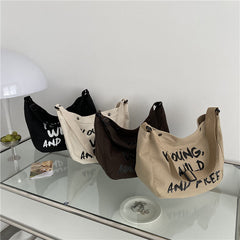 Young Wild and Free Canvas Crossbody Bag