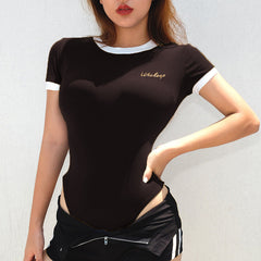 Round Neck Short-sleeved Bodysuit