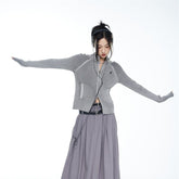 Vintage Striped Zip Up Cardigan