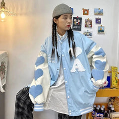 Vintage Toweling Hearts Varsity Jacket