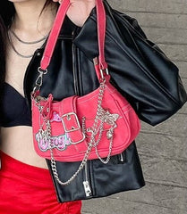 2000s Metal Embellished Y2K Shoulder Bag