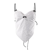 White Halter Crop Cami Top