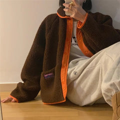 Reversible Contrast Color Lambswool Jacket