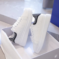 Thick-soled White Sneakers