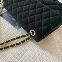 Solid Color Velvet Quilted Bag