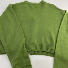 V Neck Button Front Knit Cardigan