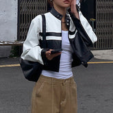 Cropped Pu Leather Jacket