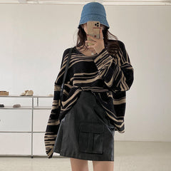 Oversized Stripe Jumper Knit Sweater