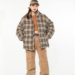 Vintage Plaid Padded Jacket