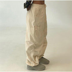 Drawstring Y2K Baggy Parachute Pants