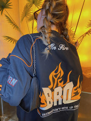 Retro Flame Varsity Jacket