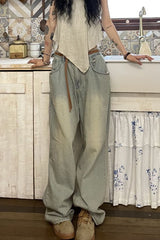 Vintage Washed Mopping Loose Boyfriend Jeans