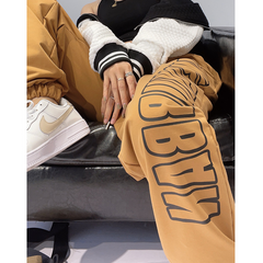 Vintage Letter Graphic Black Baggy Sweatpants