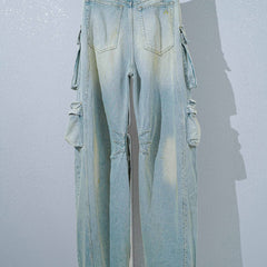 Multi Pockets Vintage Baggy Ripped Cargo Jeans