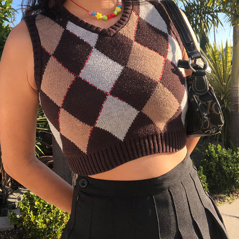 plaid stacking and outer sweater