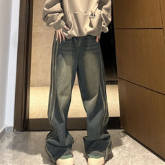 Vintage Side Striped Y2K Flare Jeans