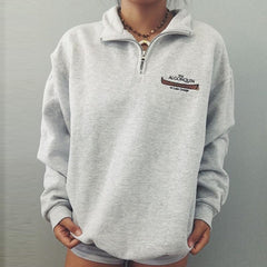 Quarter Zip Printed Sweatshirt