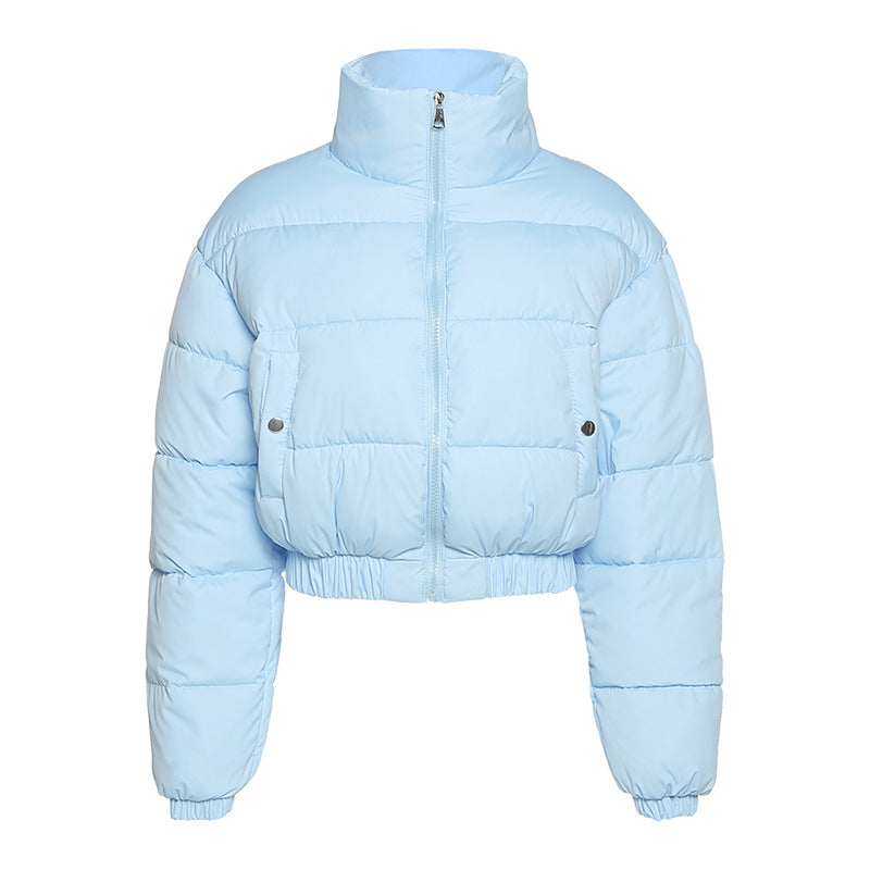Zipper short padded jacket