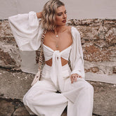 Sexy Backless Square Collar Blouse