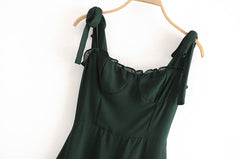 Tie Strap Ruffle Mini Dress