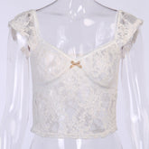 Sheer Lace Fairycore Crop Top