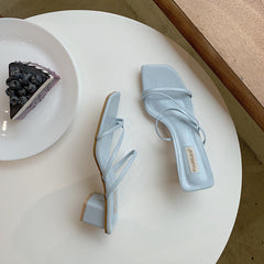 Square Head Thick Heel Sandals