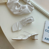 Square Head Thick Heel Sandals