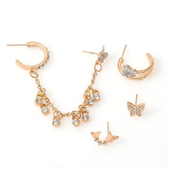 Mini Fashion Star Moon Butterfly Studs Earrings