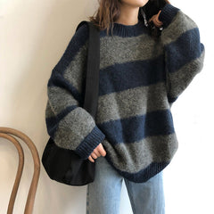 Oversized Stripe Pullover Sweater