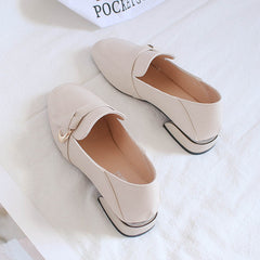 Soft Leather Low-heel Mid-heel Shoes