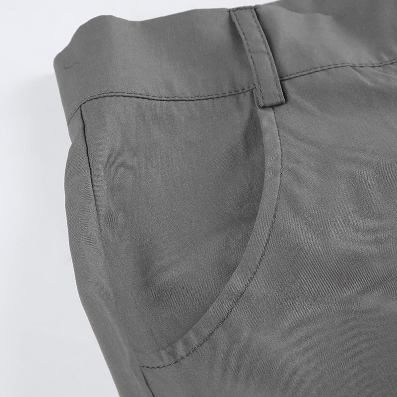 Zipper Pocket High Waist Cargo Pants