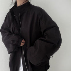 Oversized Zip Up Bomber Jacket