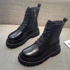 platform black short boots