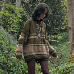 Fairygrunge Cozy Striped Downtown Sweater