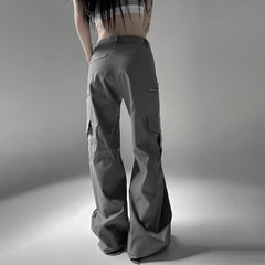 Zipper Pocket High Waist Cargo Pants